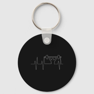 Barbell Gewichtheffen Hartslag T-shirt - Bodybuild Sleutelhanger