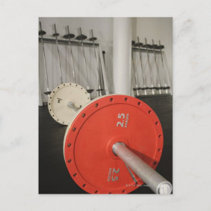 Barbell in gym briefkaart