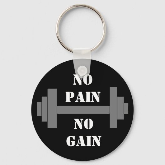 barbell NO PAIN NO GAIN Sleutelhanger (Voorkant)