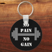 barbell NO PAIN NO GAIN Sleutelhanger (Voorkant)