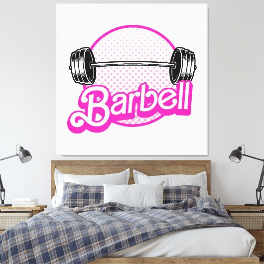 Barbell - roze canvas afdruk (Insitu (Slaapkamer))