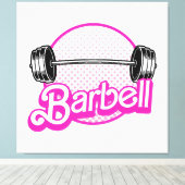 Barbell - roze canvas afdruk (Insitu (Houten vloer))