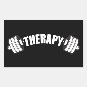Barbell - THERAPIE - Workout Inspirerend Rechthoekige Sticker