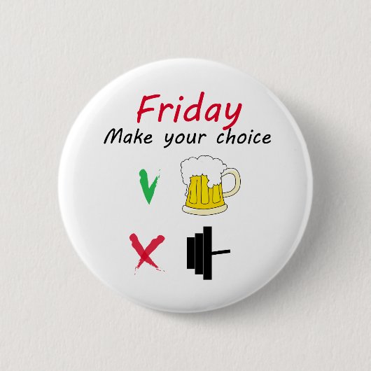 Barbell vs bier ronde button 5,7 cm (Voorkant)