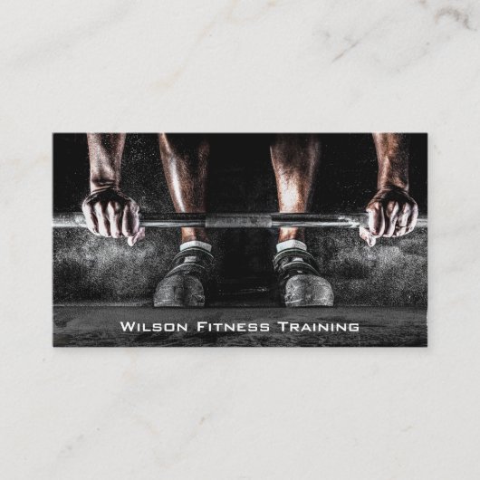Barbell Weight Lifter Fitness Carte de visite phot (Devant)
