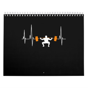 Barbell Weightlift Heartbeat Bodybuilding Cool Kalender