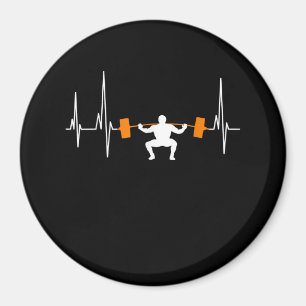 Barbell Weightlift Heartbeat Bodybuilding Cool Magneet