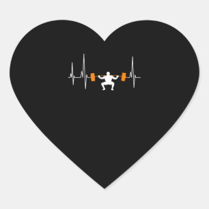 Barbell Weightlift Heartbeat Bodybuilding Hart Sticker