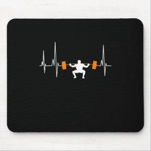 Barbell Weightlifting Heartbeat Bodybuilding Cool Muismat