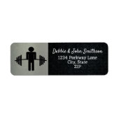 Barbell Workout Gym Trainer Retouradres Etiket (Voorkant)