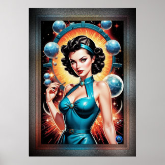 Barbenheimer Retro Fusion Atomic Age Mode Poster