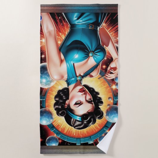 Barbenheimer Retro Fusion Atomic Age Mode Strandlaken (Voorkant)