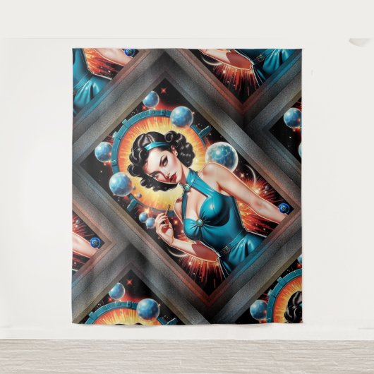 Barbenheimer Retro Fusion Atomic Age Mode Wandkleed (Voorkant)
