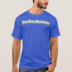 Barbenheimer Retro Rainbow Typography Vervaagde st T-shirt