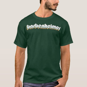 Barbenheimer Retro Rainbow Typography Vervaagde st T-shirt