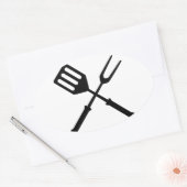 Barbeque BBQ Barby Barbies Grill Ovale Sticker (Envelop)