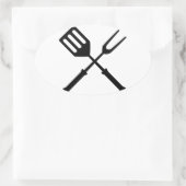 Barbeque BBQ Barby Barbies Grill Ovale Sticker (Tas)