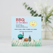 Barbeque Beach Party Invitation Kaart (Staand voorkant)