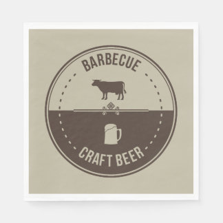 Barbeque en bier, BBQ Embleem Badge Servet