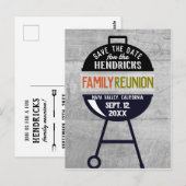 Barbeque familiereünie Save the Date Briefkaart (Voorkant / Achterkant)