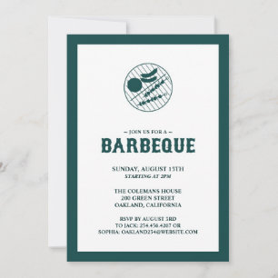 Barbeque Grill Flat Invitation Kaart
