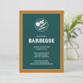 Barbeque Grill Flat Invitation Kaart (Staand voorkant)
