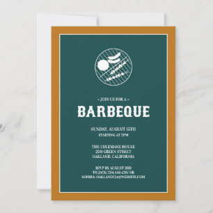 Barbeque Grill Flat Invitation Kaart