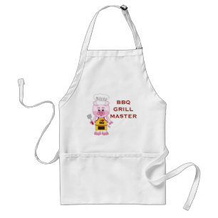 Barbeque Grill Master Funny Cartoon Pig BBQ Standaard Schort