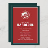 Barbeque Grill Plat Invitation Card (Devant / Derrière)