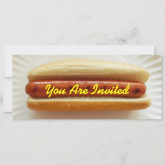 Barbeque Invitation - Skinny Hotdog Kaart (Voorkant)
