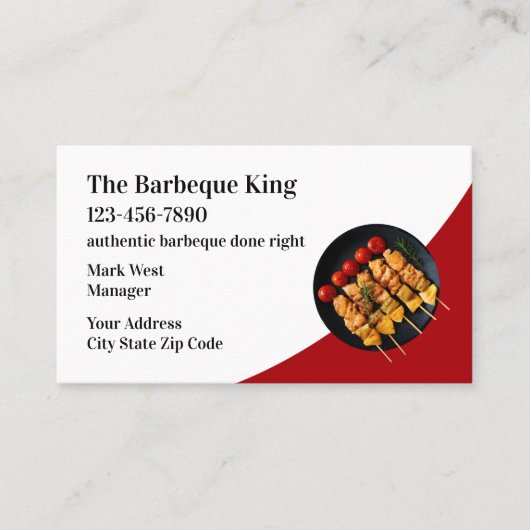 Barbeque Restaurant Theme Visitekaartjes (Voorkant)