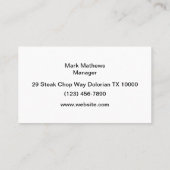 Barbeque Restaurants en Grill Visitekaartjes (Achterkant)