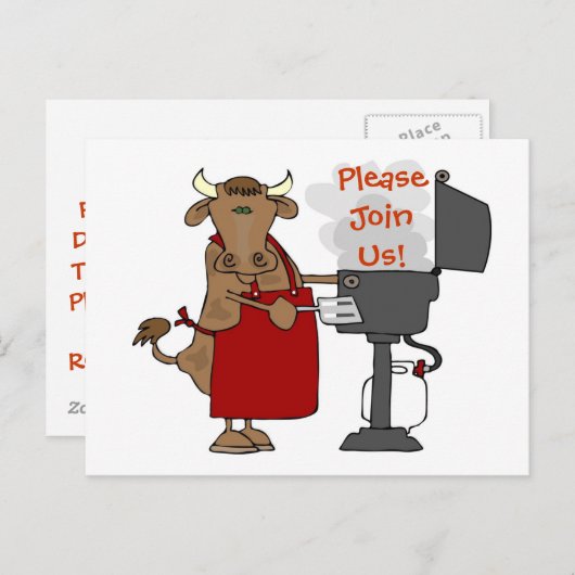 Barbeque Uitnodiging - Doe alsjeblieft mee! (Voorkant / Achterkant)