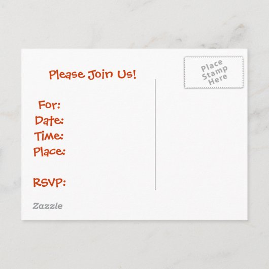 Barbeque Uitnodiging - Doe alsjeblieft mee! Briefkaart (Achterkant)