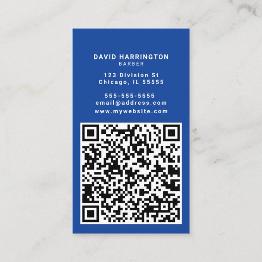 Barber Aangepaste QR Code Scannable Patriottische Visitekaartje (Achterkant)
