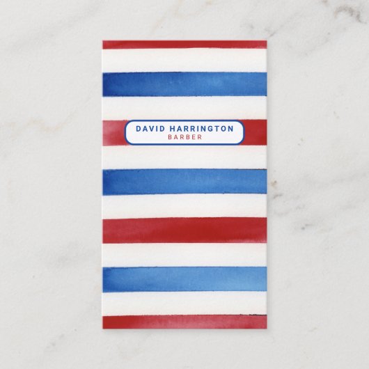 Barber Aangepaste QR Code Scannable Patriottische Visitekaartje (Voorkant)