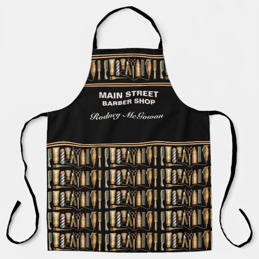 BARBER All-Over Print Apron Schort (Voorkant)