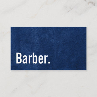 Barber Babershop Minimalist Faux Navy Blue Velvet Visitekaartje