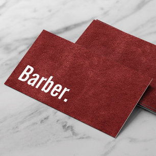 Barber Babershop Minimalist Faux Red Velvet Visitekaartje