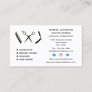 Barber Barbershop Beard Trim Shave Social Media Visitekaartje