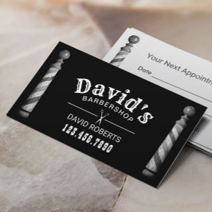 Barber Barbershop Hair Stylist Black Appointment Afsprakenkaartje