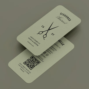 Barber Barbershop Schaar Sage Modern Hair Stylist Visitekaartje