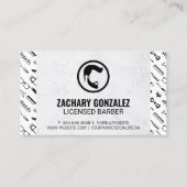 Barber Beard Logo | Barber Gereedschap Patroon Mar Klantenkaartje (Voorkant)