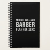 Barber Black Grey Bold Typography Planner (Voorkant)