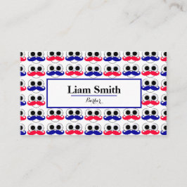 Barber Blauw rode baard Herhaal Patroon Visitekaar Visitekaartje