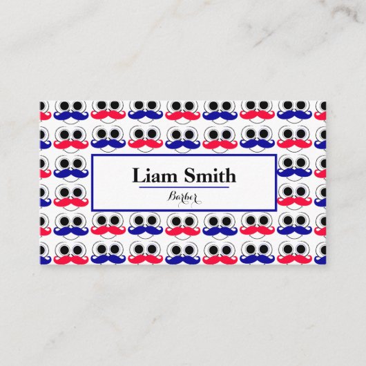 Barber Bleu Barbe rouge Répéter Carte de visite Mo (Devant)