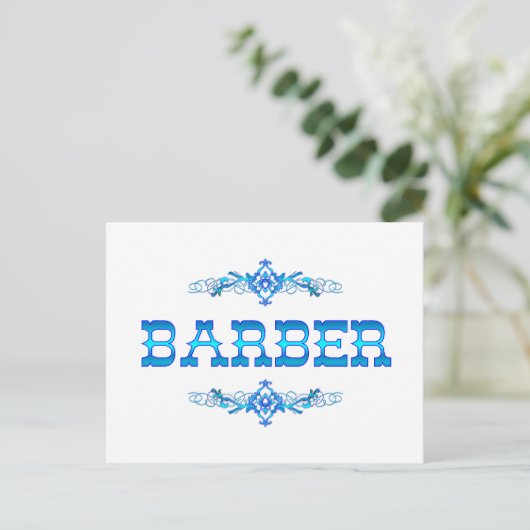 BARBER BRIEFKAART (Staand voorkant)