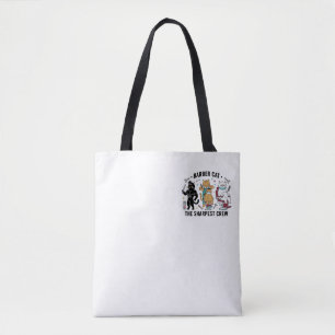 Barber Cat Sharpest Crew - Premium Artistieke Tote Draagtas