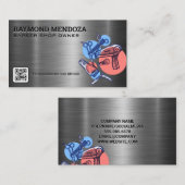 Barber Clippers | QR-code | Schaar Visitekaartje (Voorkant / Achterkant)