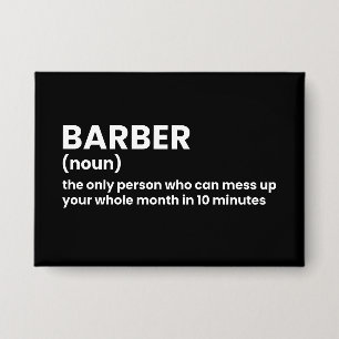 Barber Definition Humor Button